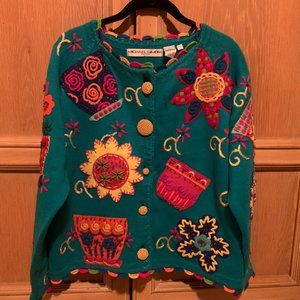 Vintage Michael Simon beaded embroidered sweater